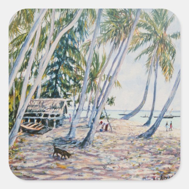 Adesivo Quadrado Rustling Palms Zanzibar 2002 (Frente)