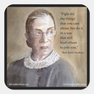 Adesivo Quadrado Ruth Bader Ginsburg & Citação