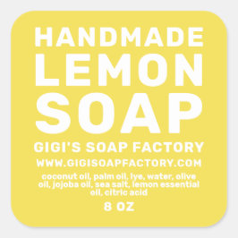 Adesivo Quadrado Sabão De Limão Moderno E Manuscrito Iluminando Ama