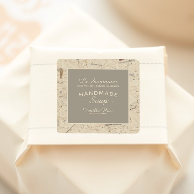 Adesivo Quadrado Sabão Natural de Papel Floral Falso Feito À Mancha (Criador carregado)