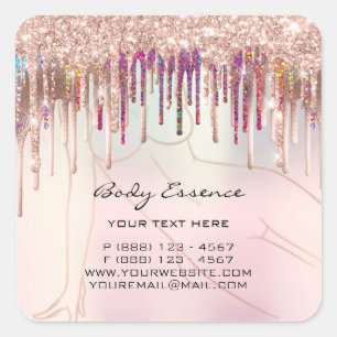 Adesivo Quadrado Sabonete Bálsamo Cosmético de Cuidados Corporais R