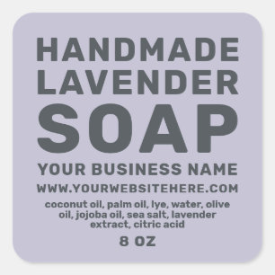 Adesivo Quadrado Sabonete de Lavanda artesanal roxo
