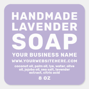 Adesivo Quadrado Sabonete de Lavanda artesanal roxo