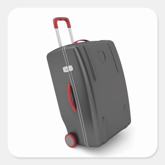 Adesivo Quadrado Saco de viagem preto (Frente)