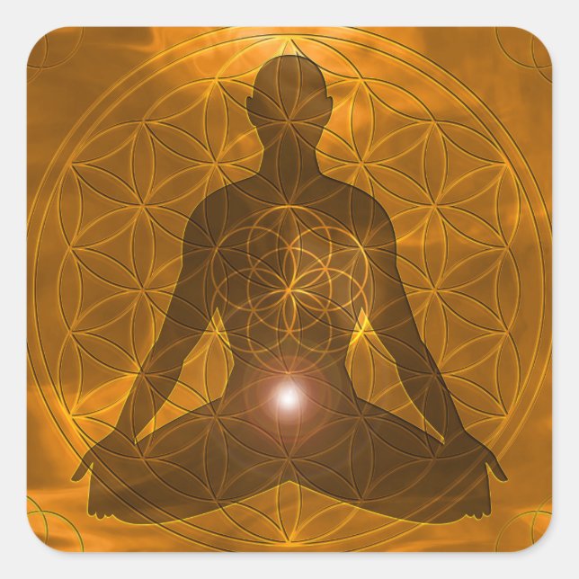 Adesivo Quadrado Sacral Chakra Swadhisthana (Frente)