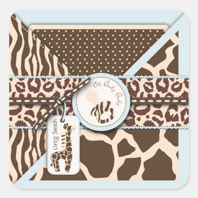 Adesivo Quadrado Safari Boy Sticker B3 (Frente)