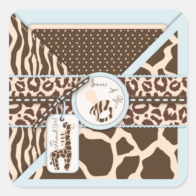 Adesivo Quadrado Safari Boy TY Stick B (Frente)