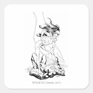 Adesivo Quadrado Safira verde da lanterna e de estrela