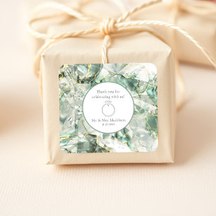 Adesivo Quadrado Sage Green Aventurine Crystal Weding