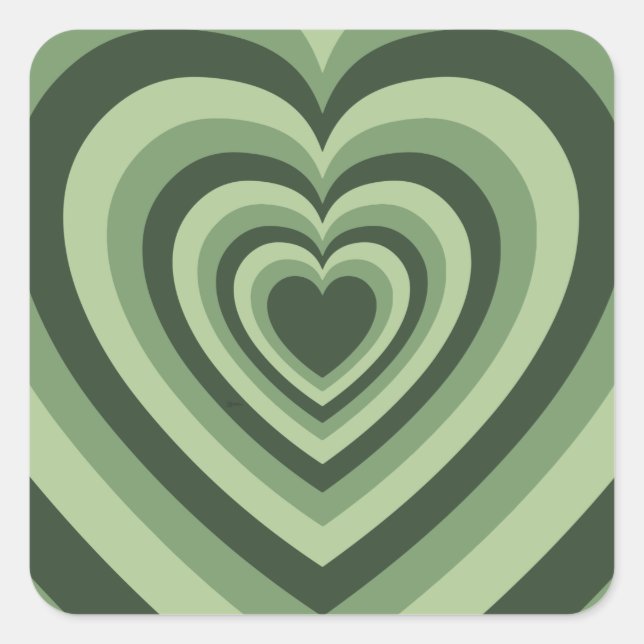 Adesivo Quadrado Sage Green Latte Love Café Heart Case-Mate iPhon (Frente)