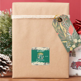 Adesivo Quadrado Sage Green Vintage Boho Quinceañera Espanha