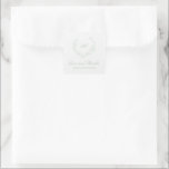 Adesivo Quadrado Sage Green Wreath Monograma Casamento Elegante<br><div class="desc">Vestidos de casamento elegantes,  com design limpo e eterno com seu dentro de monograma de crista de coroa,  junto com a mensagem "amor e obrigados" e seus nomes.</div>