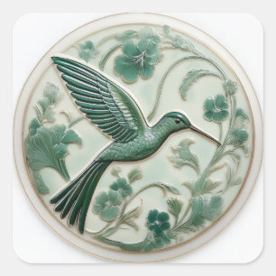Adesivo Quadrado Sage & hort alivio Art Nouveau Hummingbird R