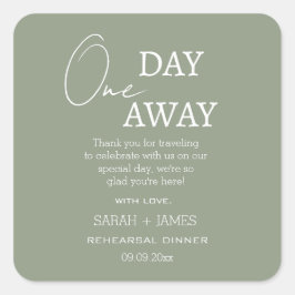Adesivo Quadrado Sage Minimalista Um Dia De Festa De Casamento Obri