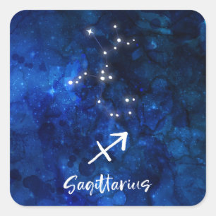Adesivo Quadrado Sagittarius Constelação Zodiac Galaxy Celestial