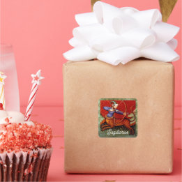 Adesivo Quadrado Sagittarius Horoscópio Zodiac Arte Medieval