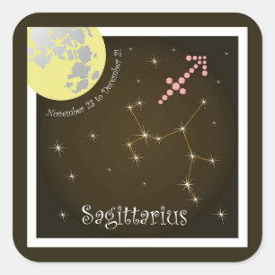 Adesivo Quadrado Sagittarius novembro 23 to de December de 21