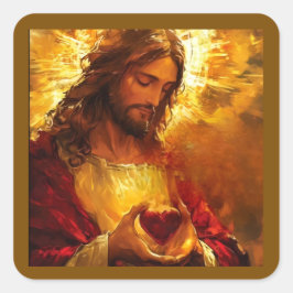 Adesivo Quadrado Sagrado Coração de Jesus