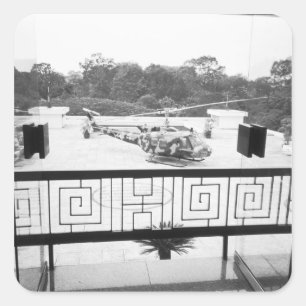 Adesivo Quadrado Saigon HCMC Vietnam, Huey Helicopter