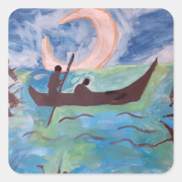 Adesivo Quadrado Sail By Moonlight