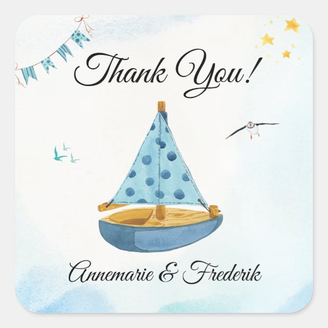 Adesivo Quadrado Sailboat de Revolução de Gênero (Frente)