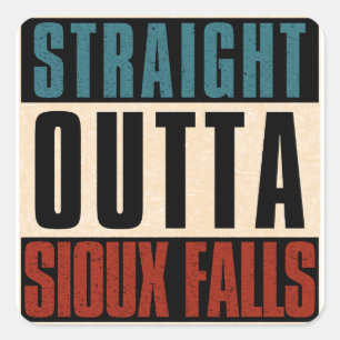 Adesivo Quadrado Saindo direto de Sioux Falls South Dakota SD