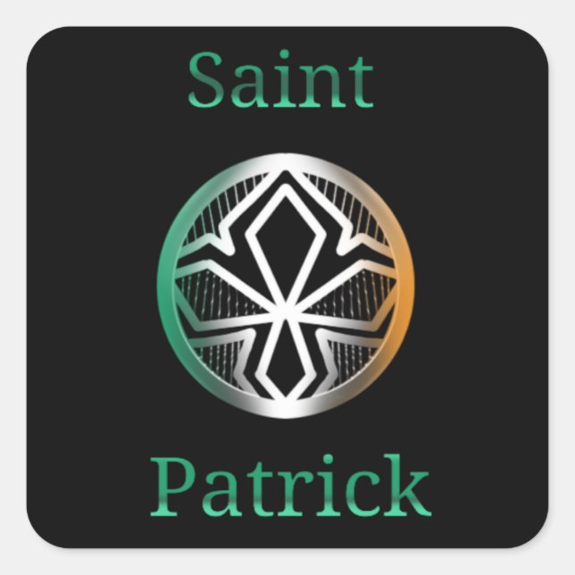 Adesivo Quadrado Saint Patrick Cross (Frente)