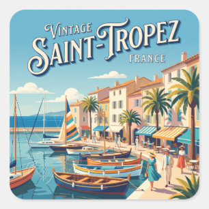 Adesivo Quadrado Saint-Tropez França Antiga