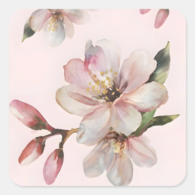 Adesivo Quadrado Sakura Metálico (Frente)