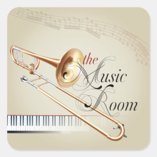 Adesivo Quadrado Sala da música do Trombone