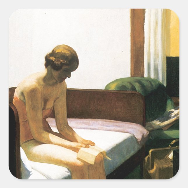 Adesivo Quadrado Sala do Hotel Edward Hopper (Frente)