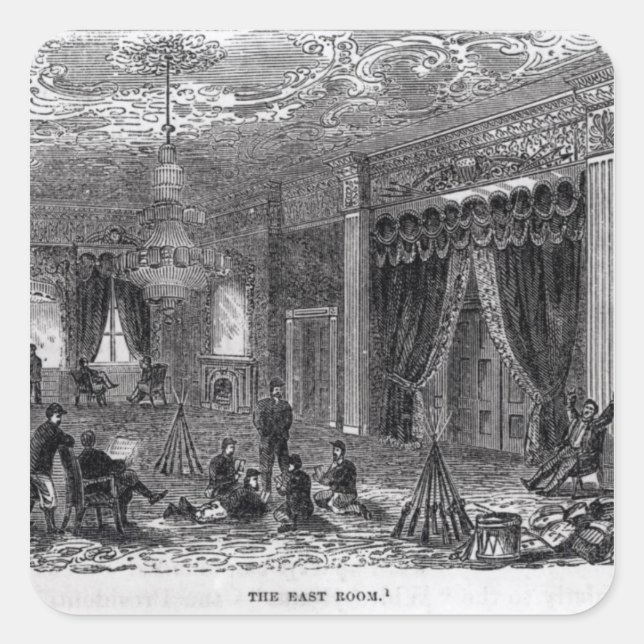 Adesivo Quadrado Sala Leste da Casa Branca durante o Ano Civil (Frente)