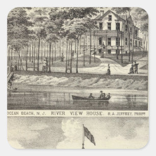 Adesivo Quadrado Salão, parque de Asbury e casa educacionais da