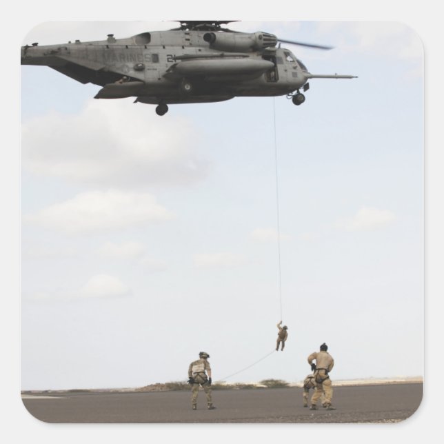 Adesivo Quadrado Salário da Força Aérea dirige dispositivo de comba (Frente)