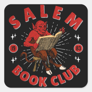 Adesivo Quadrado Salem Book Club Vintage Devil