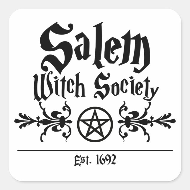 Adesivo Quadrado Salem Witch Society Sticker (Frente)