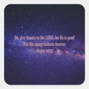 Adesivo Quadrado Salmo 107:1