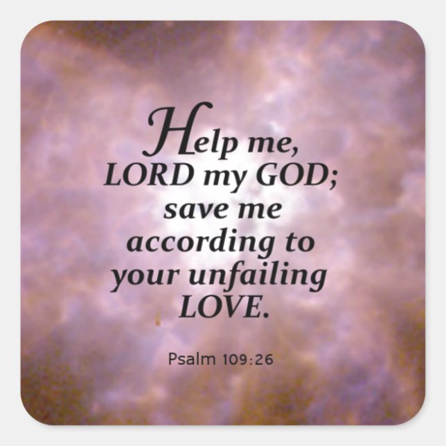Adesivo Quadrado Salmo 109:26 (Frente)