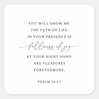 Adesivo Quadrado Salmo 16:11 Plenitude de Alegria