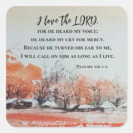 Adesivo Quadrado Salmos 116 1-2 Adoro a Bíblia LORD Verse