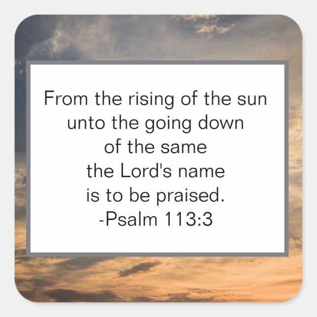 Adesivo Quadrado Salmos Versos da Bíblia Cristã (Frente)