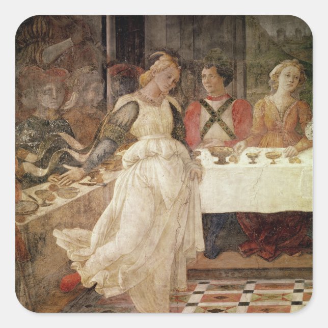 Adesivo Quadrado Salomão dançando no Banquete de Herod (Frente)