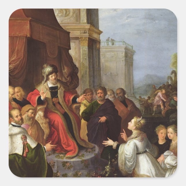Adesivo Quadrado Salomão e Rainha de Sheba (Frente)