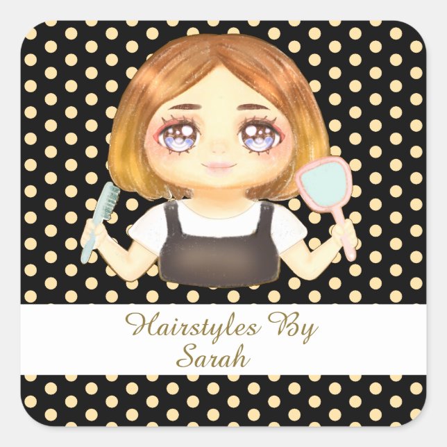 Adesivo Quadrado Salon Hairstylist (Frente)