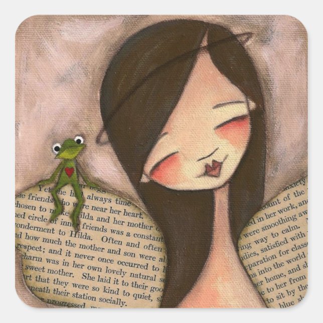 Adesivo Quadrado Salto de fé (Brunette) - Stickers (Frente)