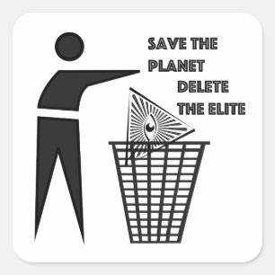Adesivo Quadrado Salvar o planeta Excluir a elite