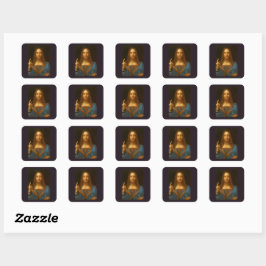 ADESIVO QUADRADO SALVATOR MUNDI FINE ART IMPRESSÃO