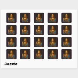 ADESIVO QUADRADO SALVATOR MUNDI FINE ART IMPRESSÃO