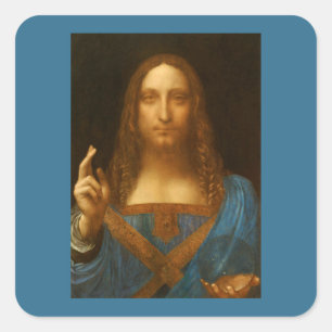 ADESIVO QUADRADO SALVATOR MUNDI FINE ART IMPRESSÃO