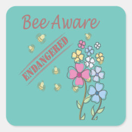 Adesivo Quadrado Salve as abelhas ameaçadas